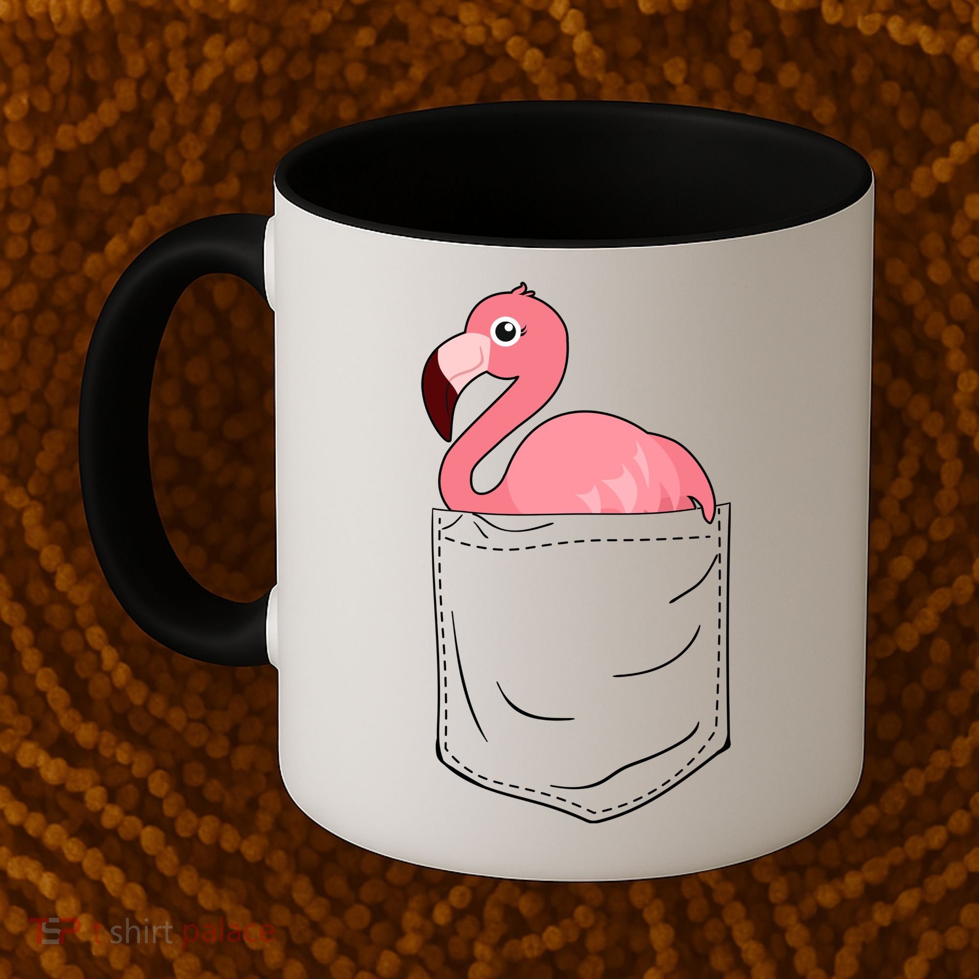 Cute Adorable Mini Flamingo in Pocket Coffee Mug