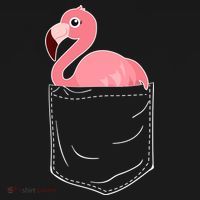 Cute Adorable Mini Flamingo in Pocket Women's Hoodie thumb 2