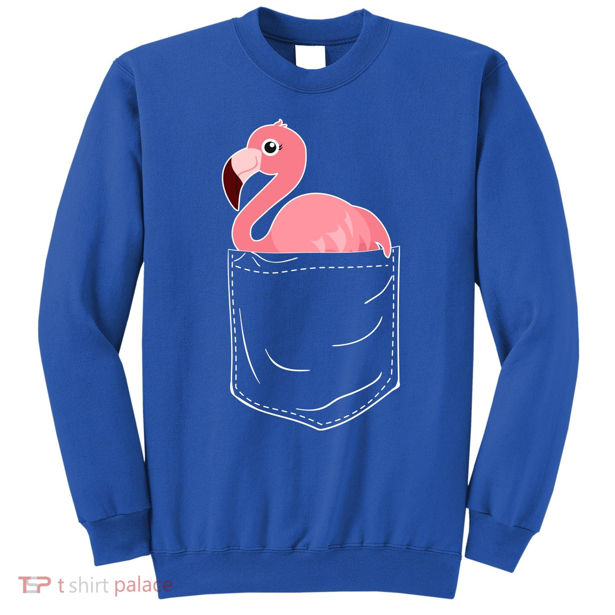 Cute Adorable Mini Flamingo in Pocket Sweatshirt