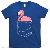 Cute Adorable Mini Flamingo in Pocket T-Shirt thumb 0