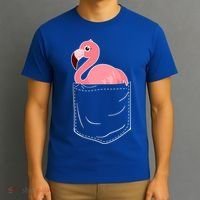 Cute Adorable Mini Flamingo in Pocket T-Shirt thumb 3