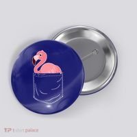 Cute Adorable Mini Flamingo in Pocket Button thumb 0