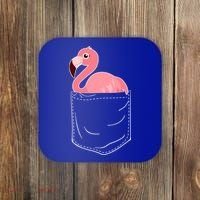 Cute Adorable Mini Flamingo in Pocket Coaster thumb 0
