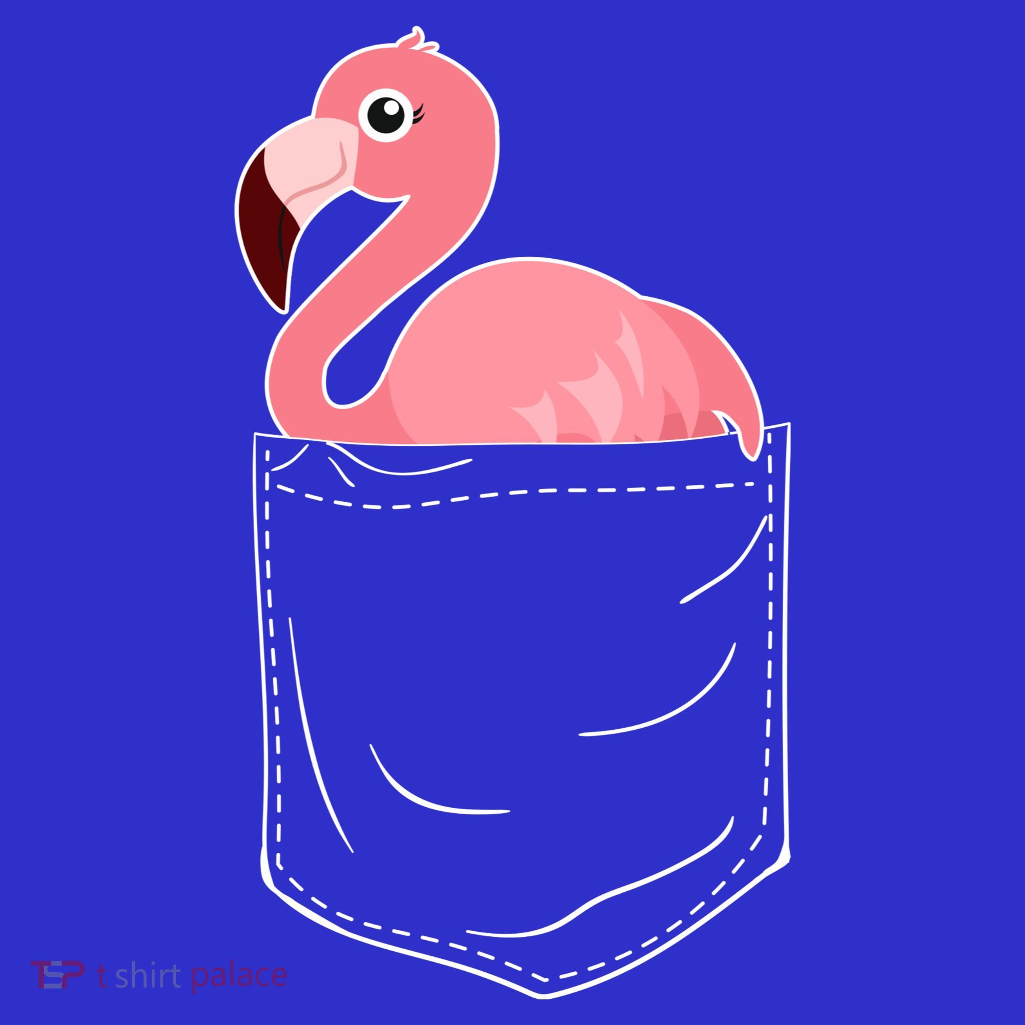 Cute Adorable Mini Flamingo in Pocket Women's Tank Top