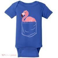 Cute Adorable Mini Flamingo in Pocket Baby Bodysuit thumb 0