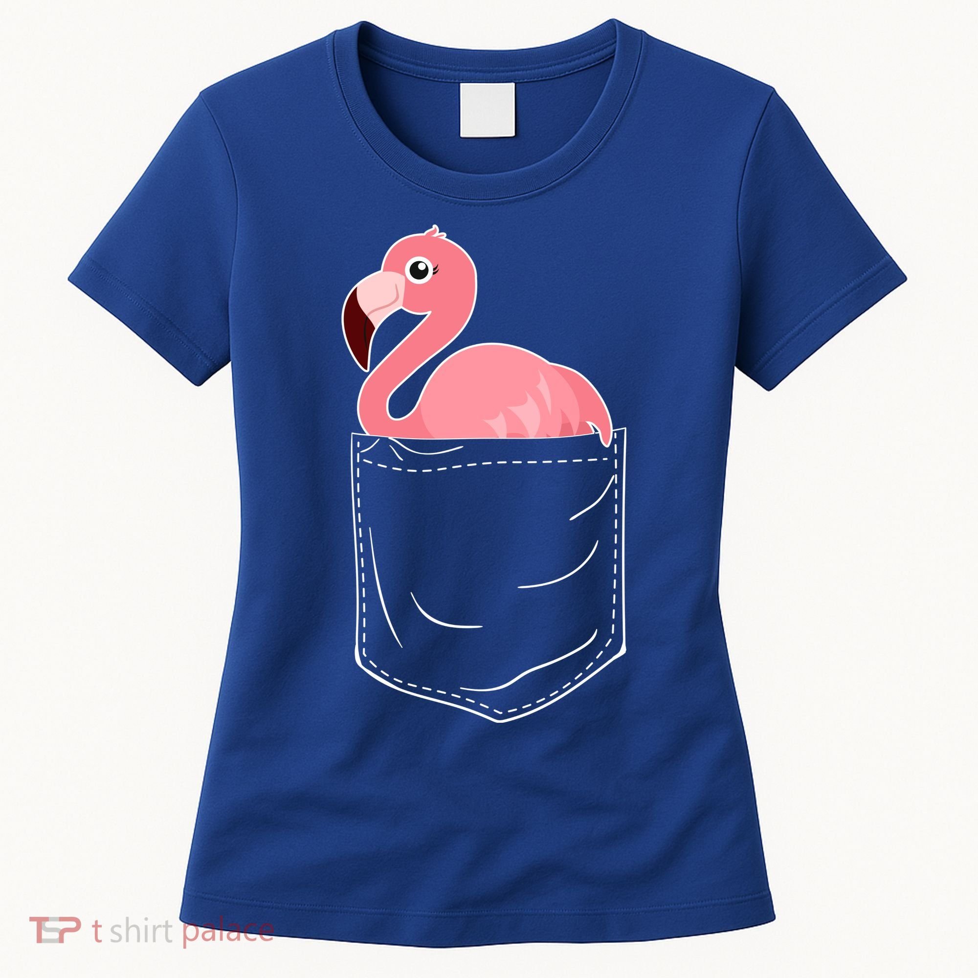 Cute Adorable Mini Flamingo in Pocket Women's T-Shirt