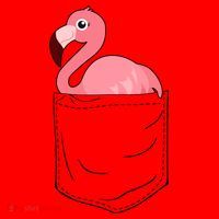 Cute Adorable Mini Flamingo in Pocket Santa Hat thumb 1