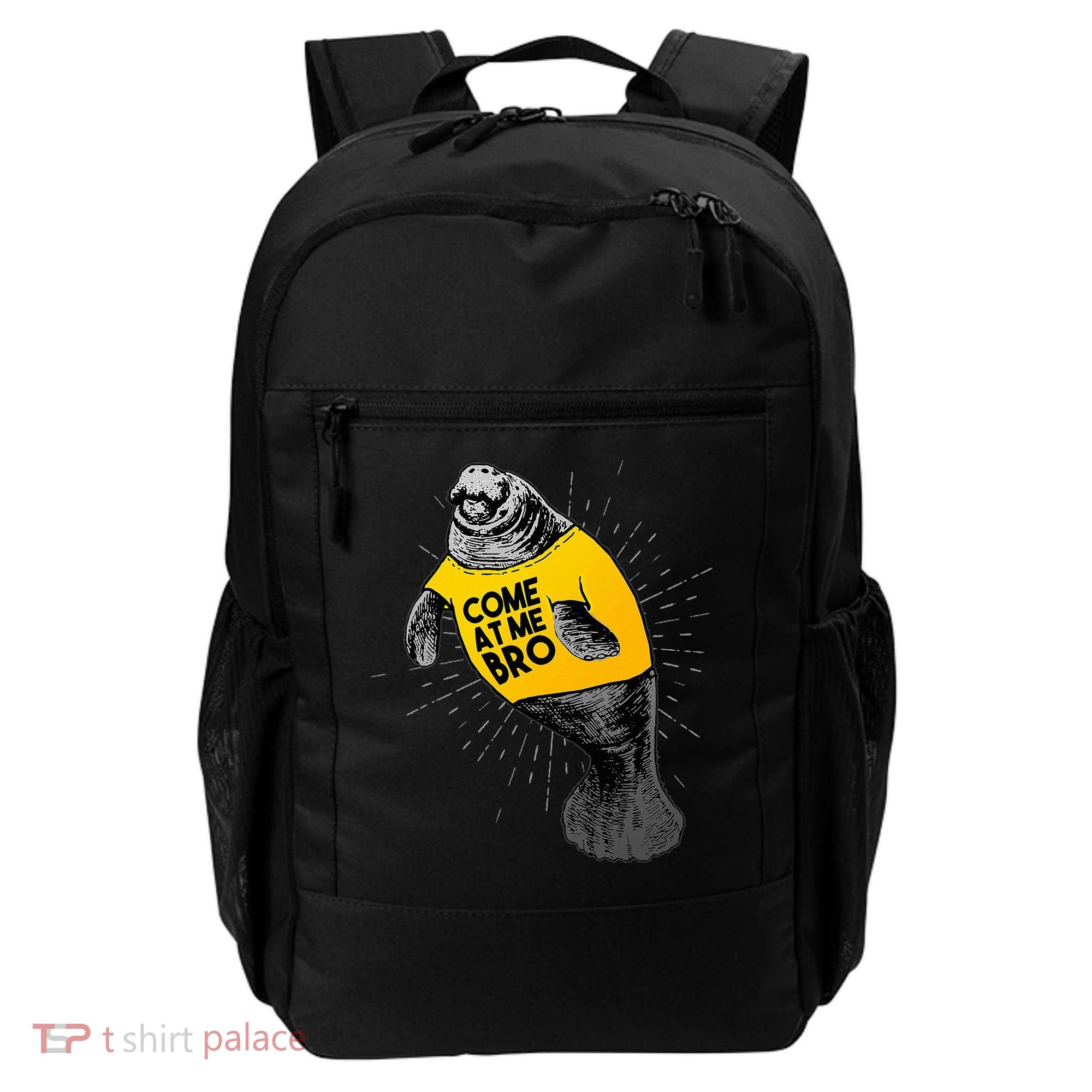 Come At Me Bro Manatee With Yellow Top Backpack