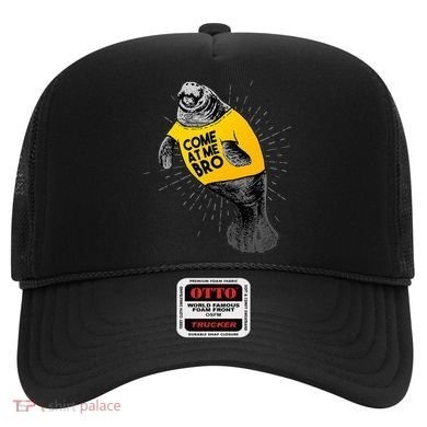 Come At Me Bro Manatee With Yellow Top Hat