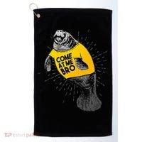 Come At Me Bro Manatee With Yellow Top Golf Towel thumb 0