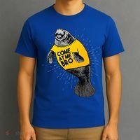 Come At Me Bro Manatee With Yellow Top T-Shirt thumb 3
