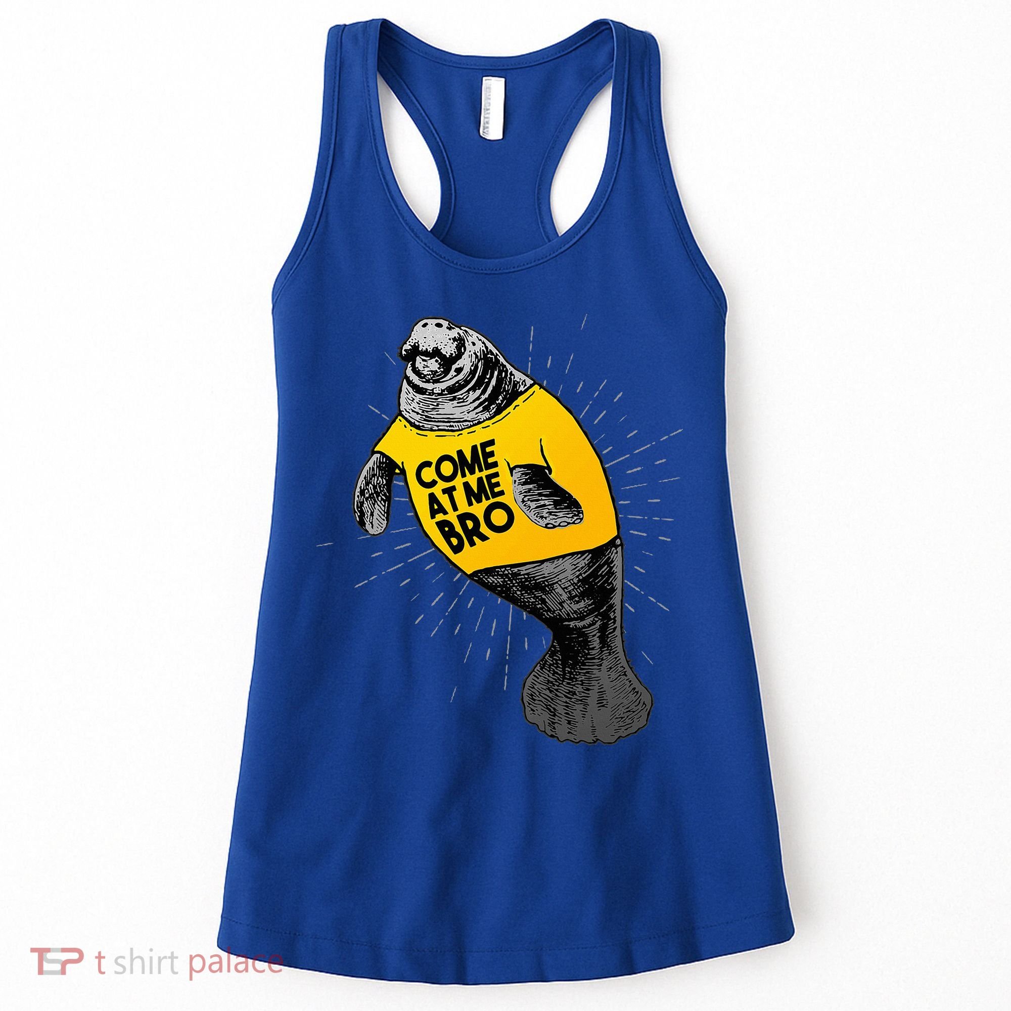 Come At Me Bro Manatee With Yellow Top Women's Tank Top