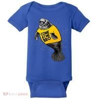 Come At Me Bro Manatee With Yellow Top Baby Bodysuit thumb 0