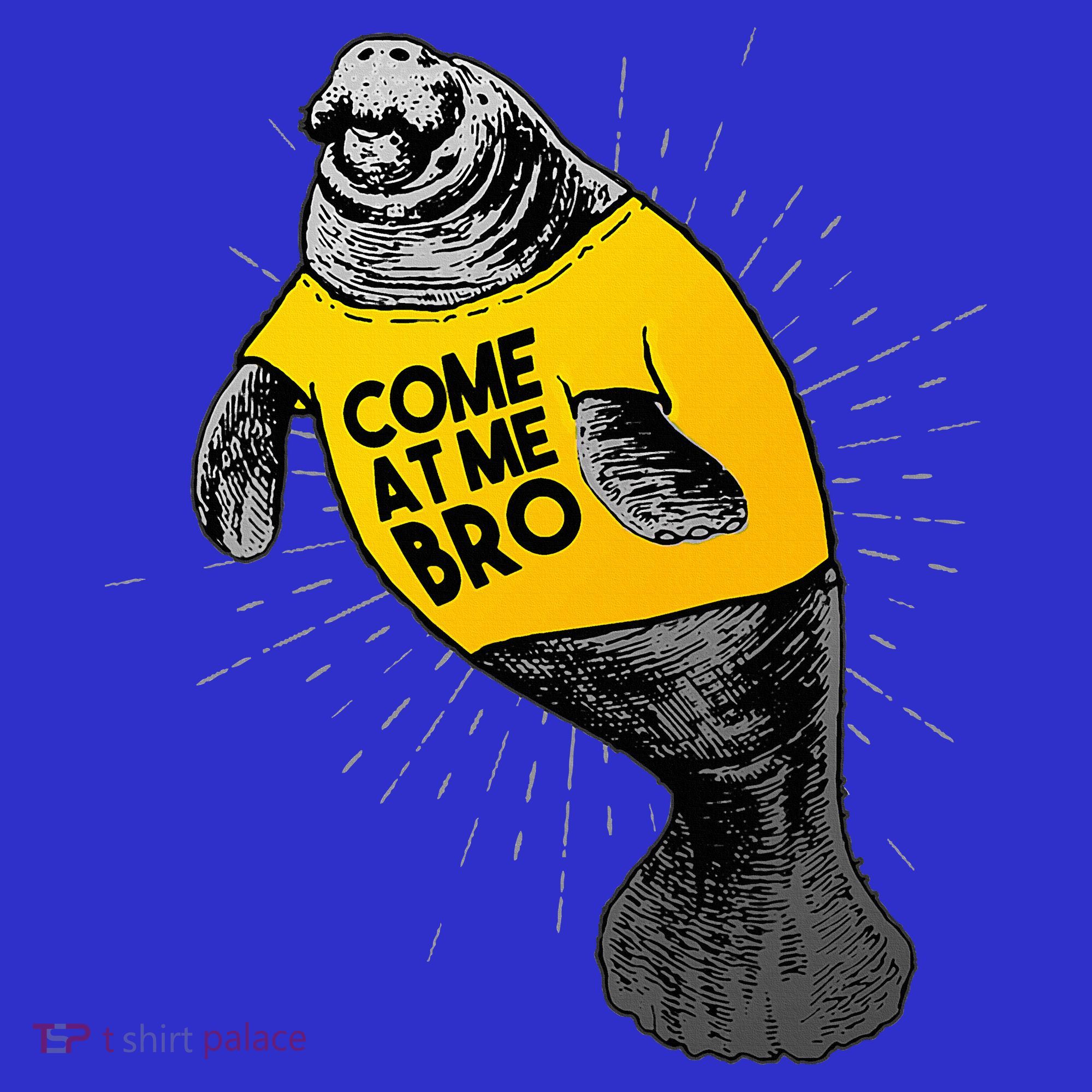 Come At Me Bro Manatee With Yellow Top Tank Top