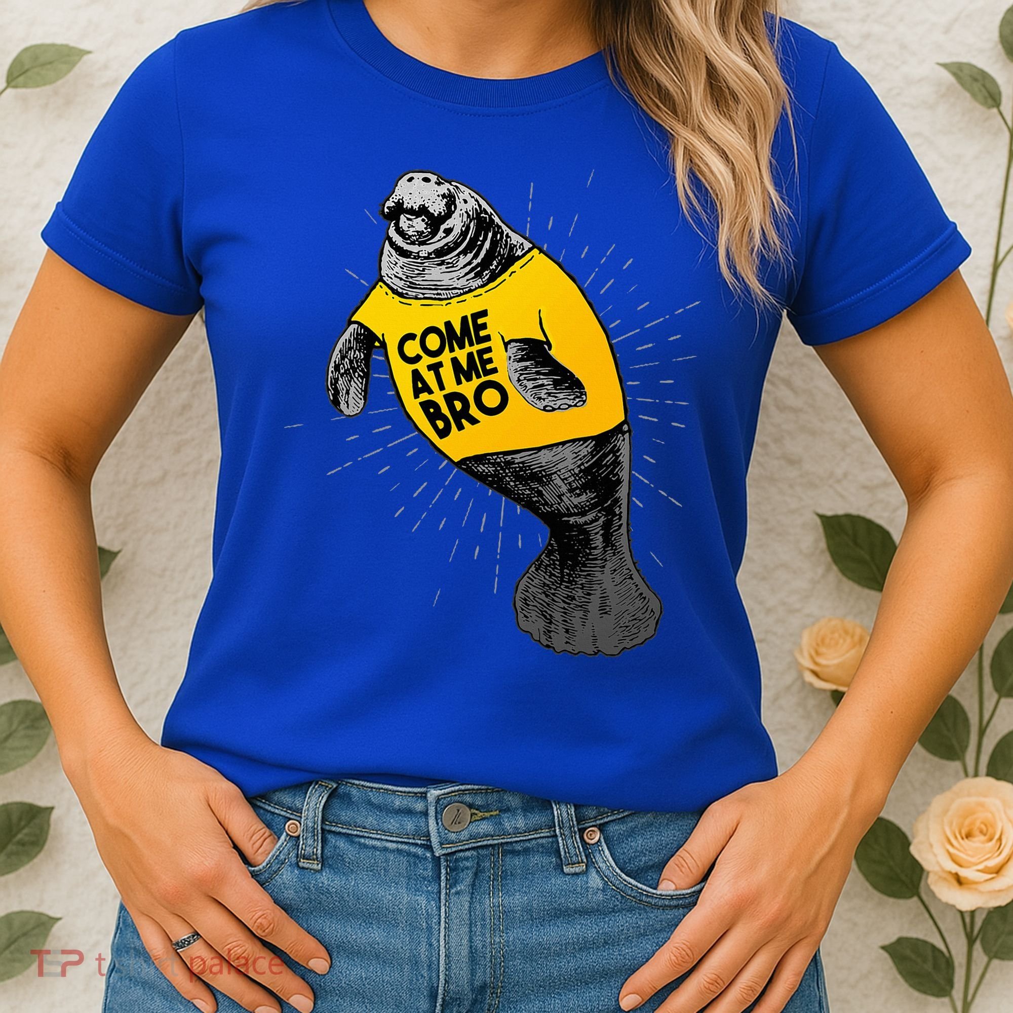 Come At Me Bro Manatee With Yellow Top Women's T-Shirt