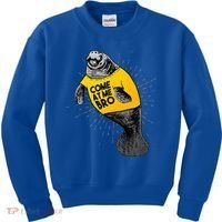 Come At Me Bro Manatee With Yellow Top Kids Sweatshirt thumb 0