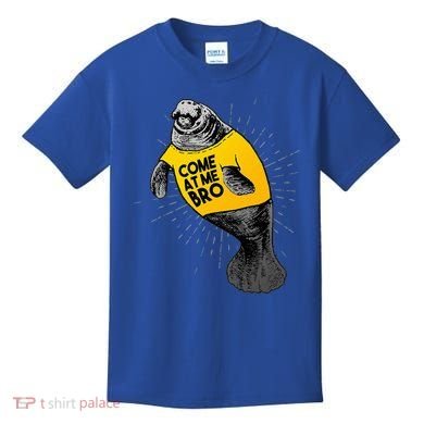 Come At Me Bro Manatee With Yellow Top Kids T-Shirt