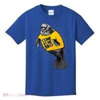 Come At Me Bro Manatee With Yellow Top Kids T-Shirt thumb 0
