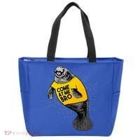 Come At Me Bro Manatee With Yellow Top Tote Bag thumb 0