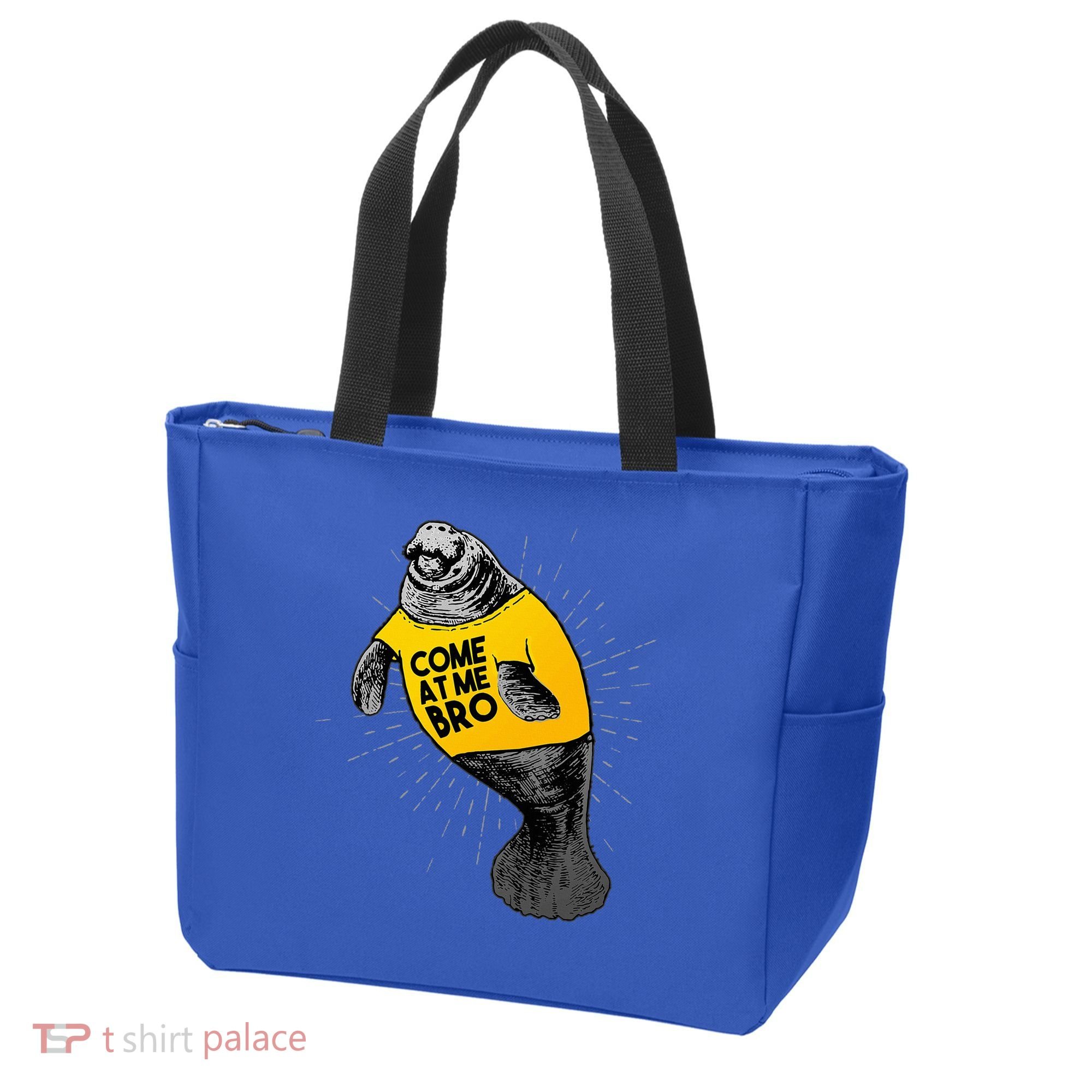 Come At Me Bro Manatee With Yellow Top Tote Bag