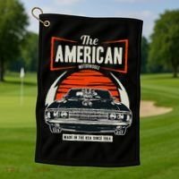 Classic American Muscle Cars Novelty Golf Towel thumb 1