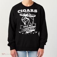 Cigars Are My Therapy Cigars Smoker Smiking Cigar Gift Women's Sweatshirt thumb 0