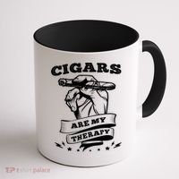 Cigars Are My Therapy Cigars Smoker Smiking Cigar Gift Coffee Mug thumb 1
