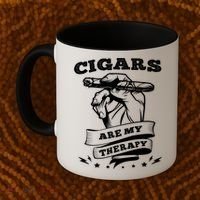 Cigars Are My Therapy Cigars Smoker Smiking Cigar Gift Coffee Mug thumb 2