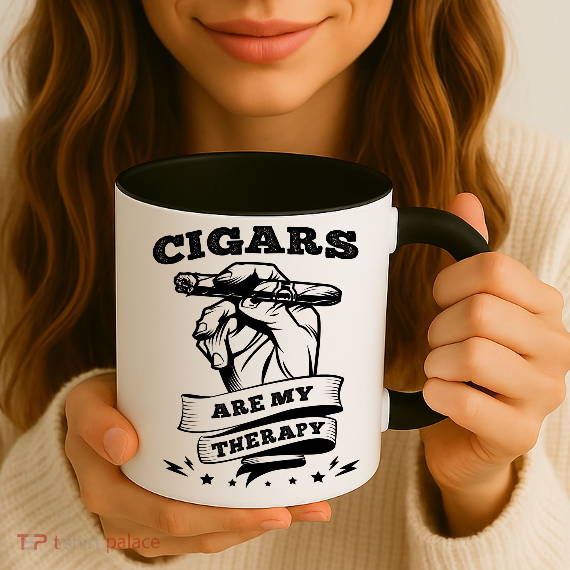 Cigars Are My Therapy Cigars Smoker Smiking Cigar Gift Coffee Mug
