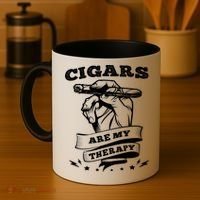 Cigars Are My Therapy Cigars Smoker Smiking Cigar Gift Coffee Mug thumb 4