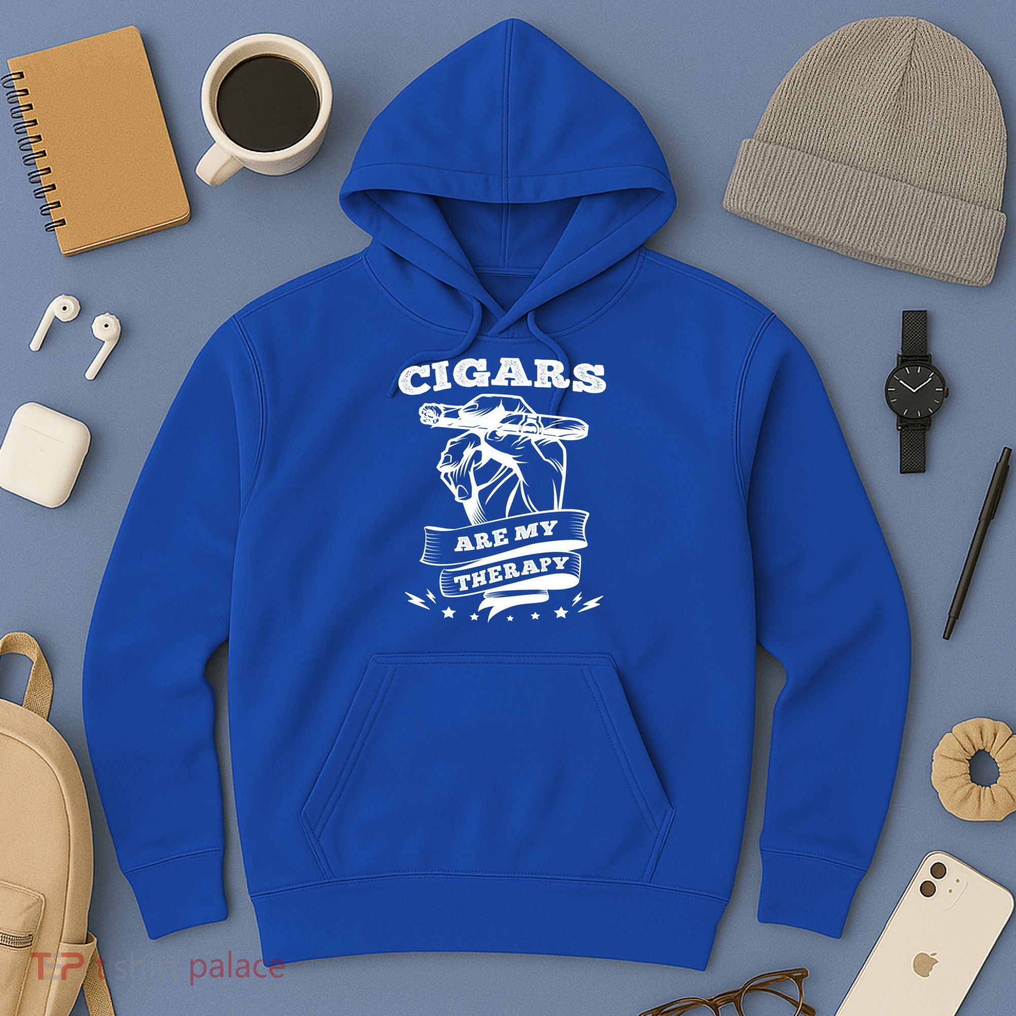 Cigars Are My Therapy Cigars Smoker Smiking Cigar Gift Hoodie