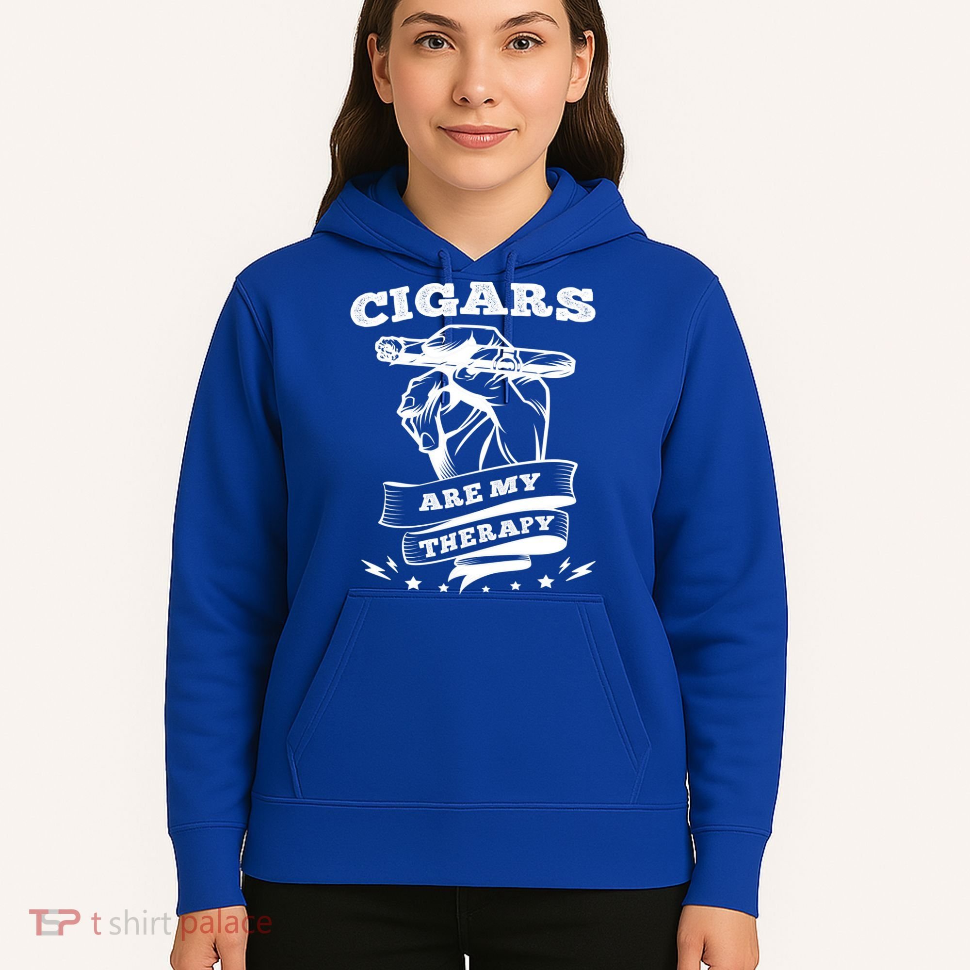 Cigars Are My Therapy Cigars Smoker Smiking Cigar Gift Hoodie