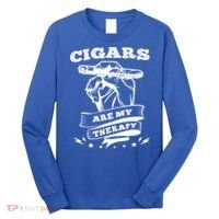 Cigars Are My Therapy Cigars Smoker Smiking Cigar Gift Long Sleeve Shirt thumb 0
