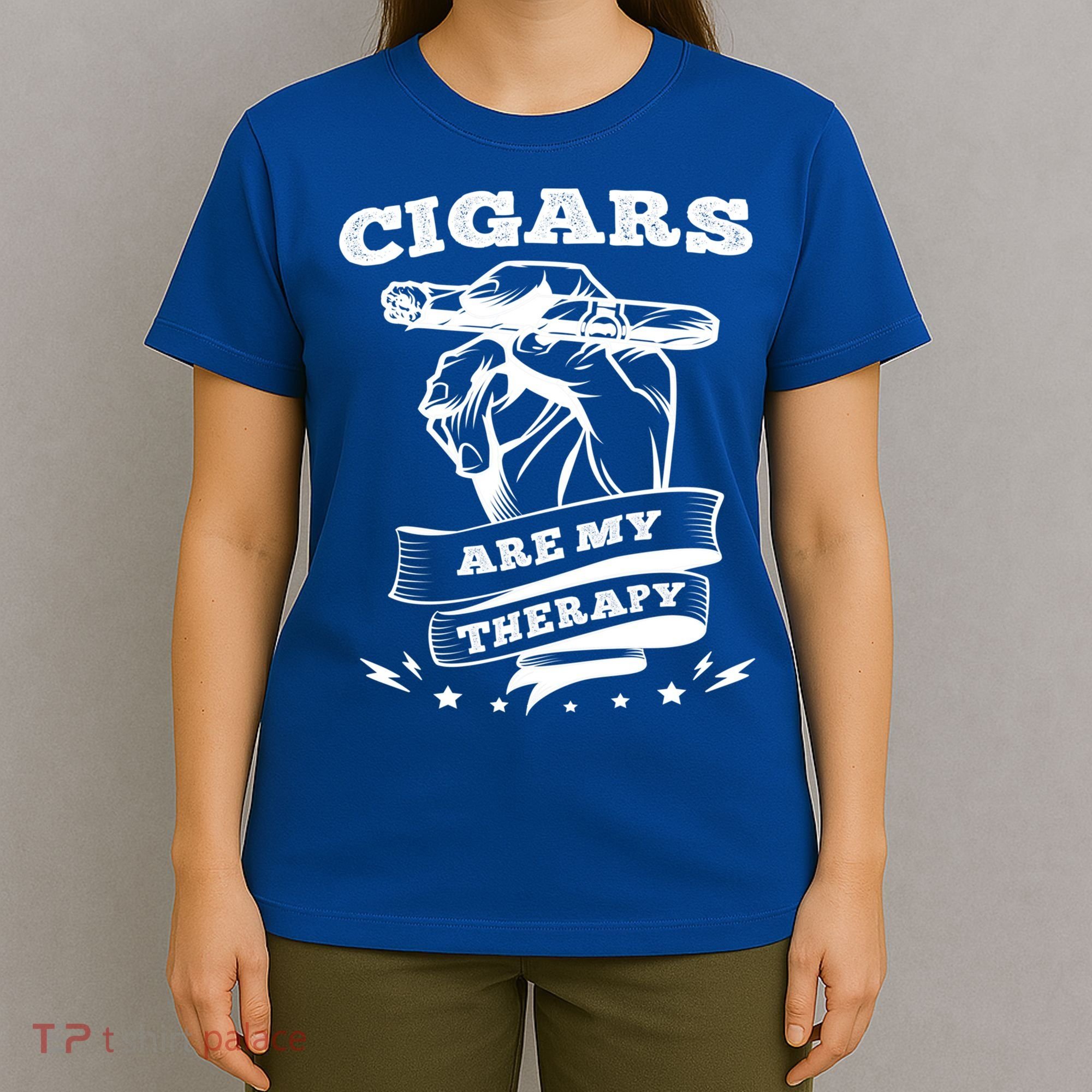 Cigars Are My Therapy Cigars Smoker Smiking Cigar Gift T-Shirt