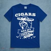 Cigars Are My Therapy Cigars Smoker Smiking Cigar Gift T-Shirt thumb 5