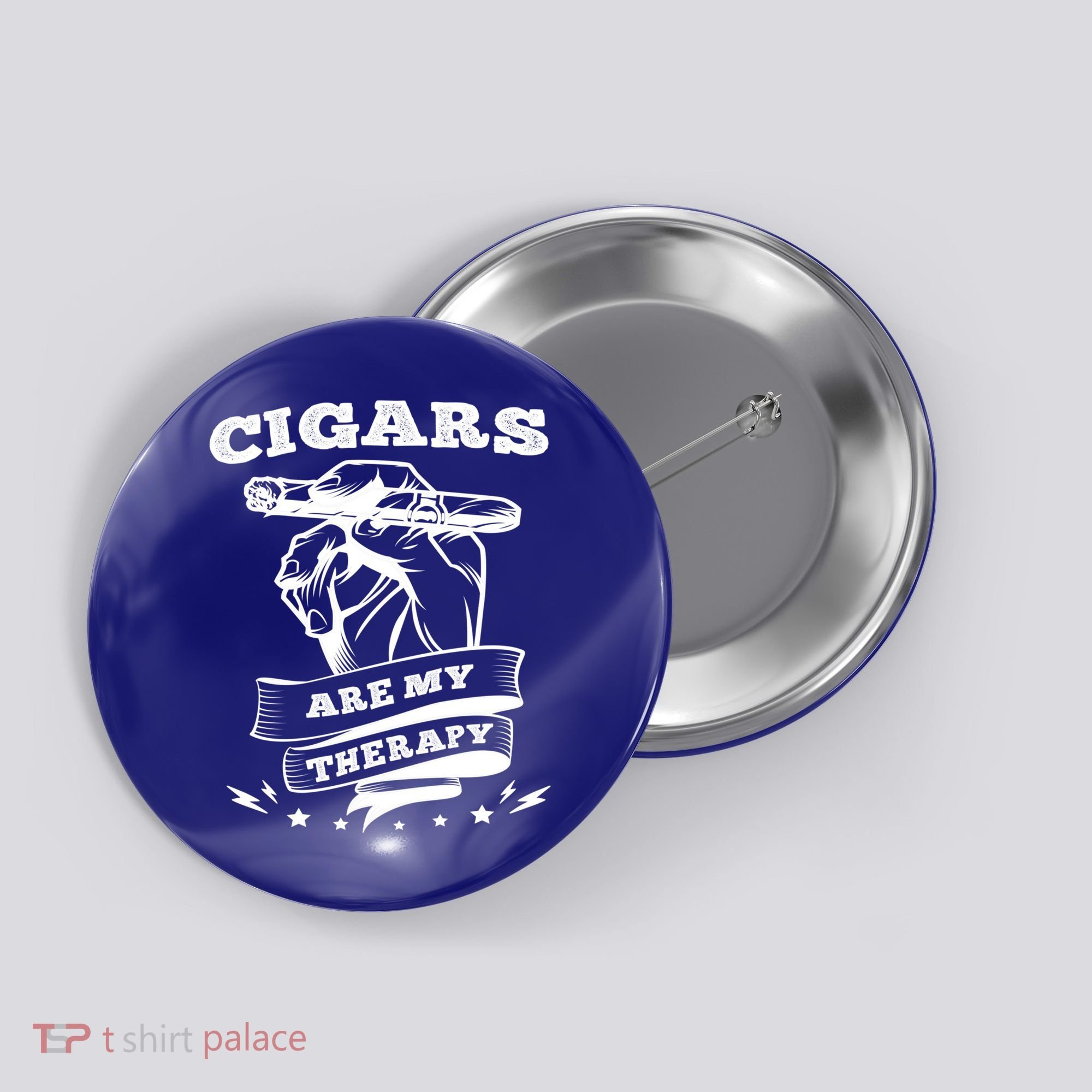 Cigars Are My Therapy Cigars Smoker Smiking Cigar Gift Button