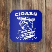 Cigars Are My Therapy Cigars Smoker Smiking Cigar Gift Coaster thumb 0