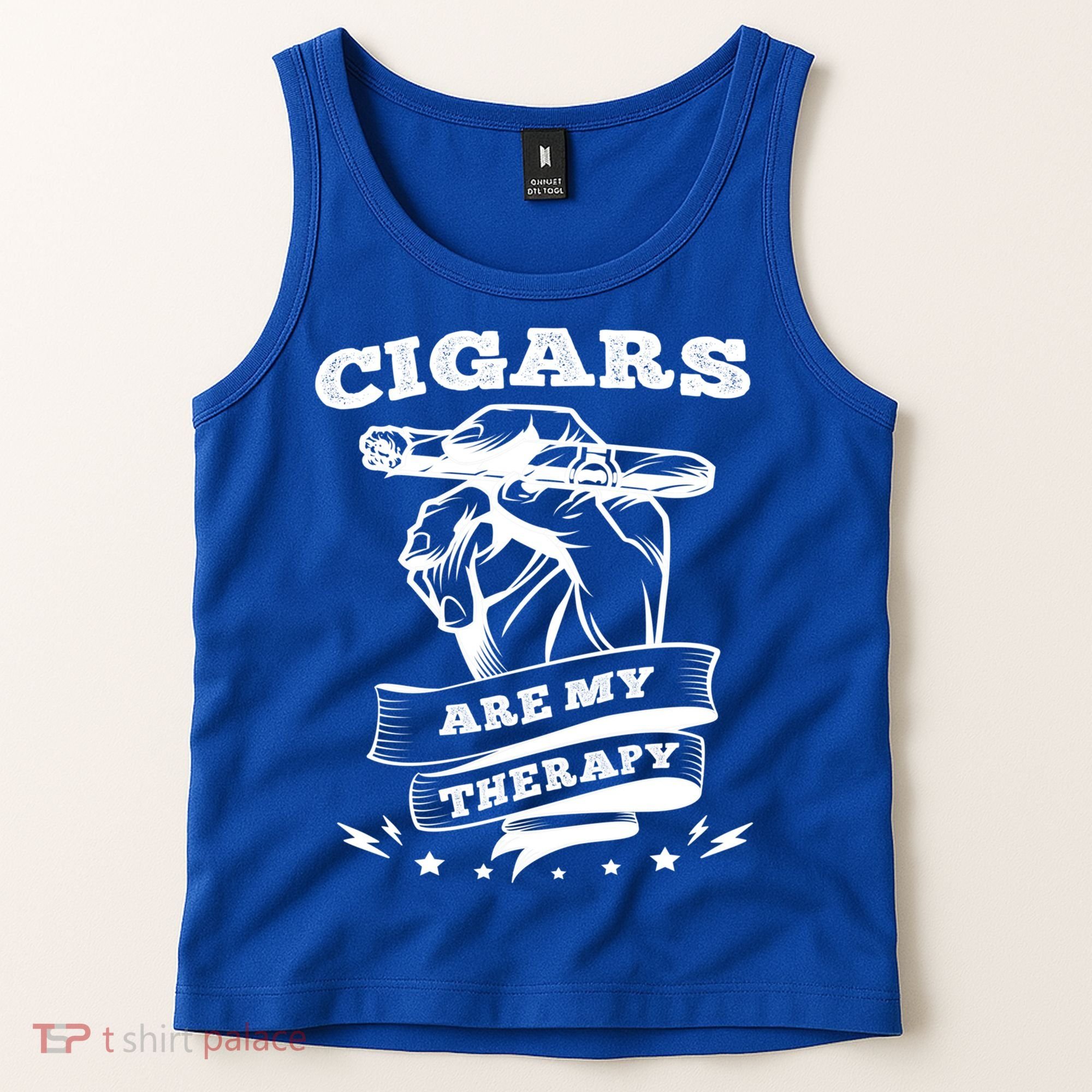 Cigars Are My Therapy Cigars Smoker Smiking Cigar Gift Tank Top