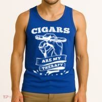 Cigars Are My Therapy Cigars Smoker Smiking Cigar Gift Tank Top thumb 3