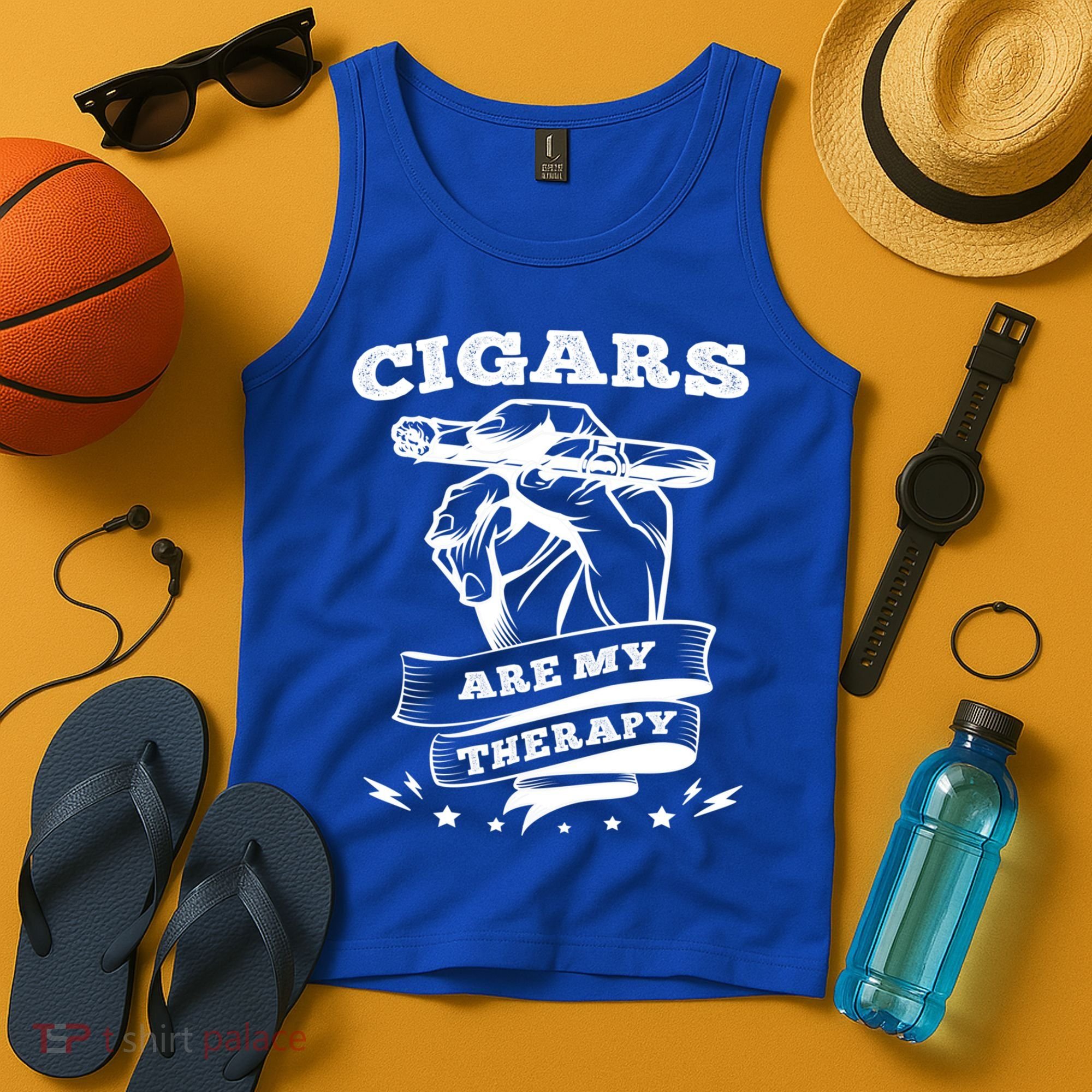 Cigars Are My Therapy Cigars Smoker Smiking Cigar Gift Tank Top