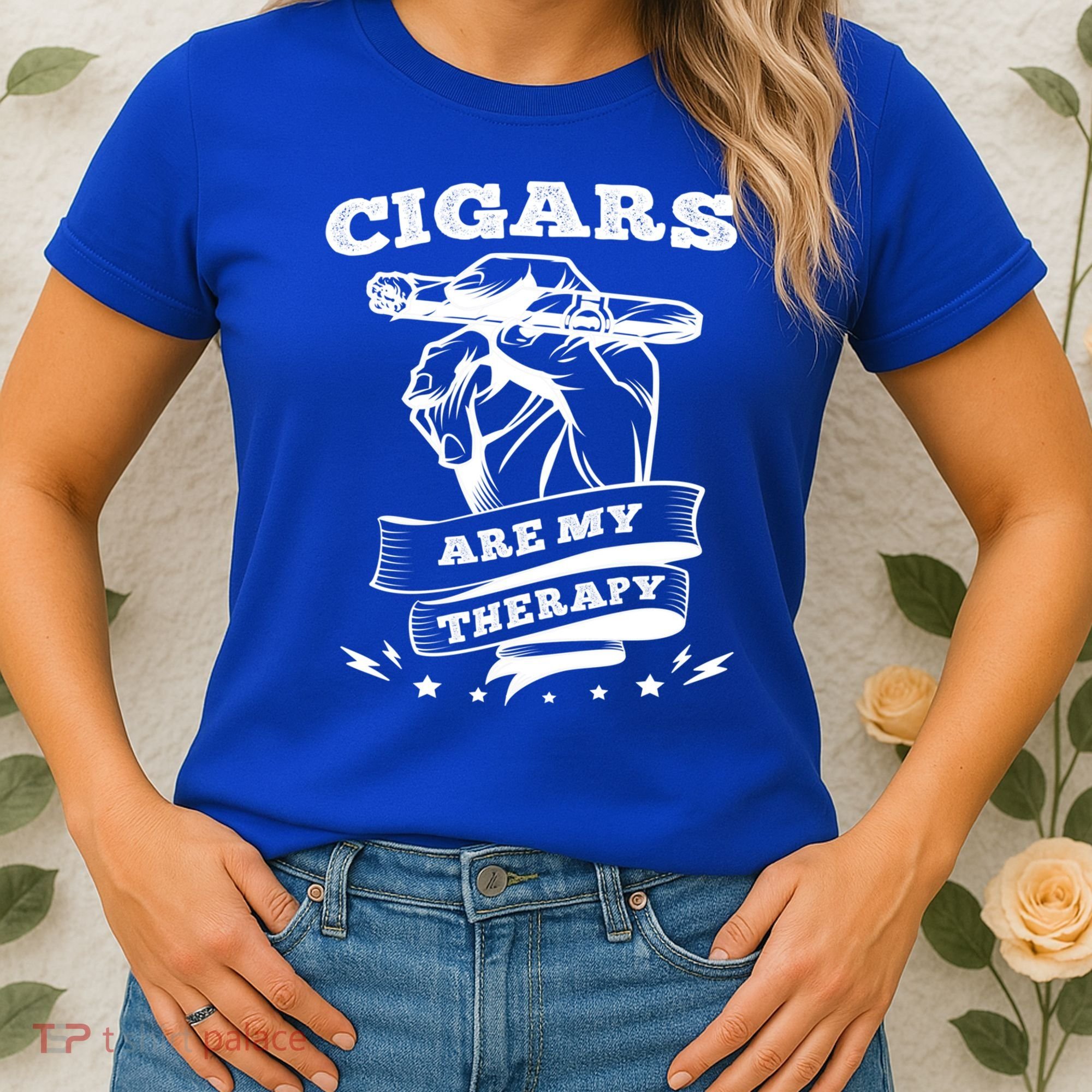 Cigars Are My Therapy Cigars Smoker Smiking Cigar Gift Women's T-Shirt