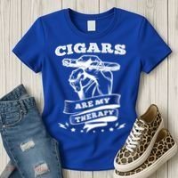 Cigars Are My Therapy Cigars Smoker Smiking Cigar Gift Women's T-Shirt thumb 3