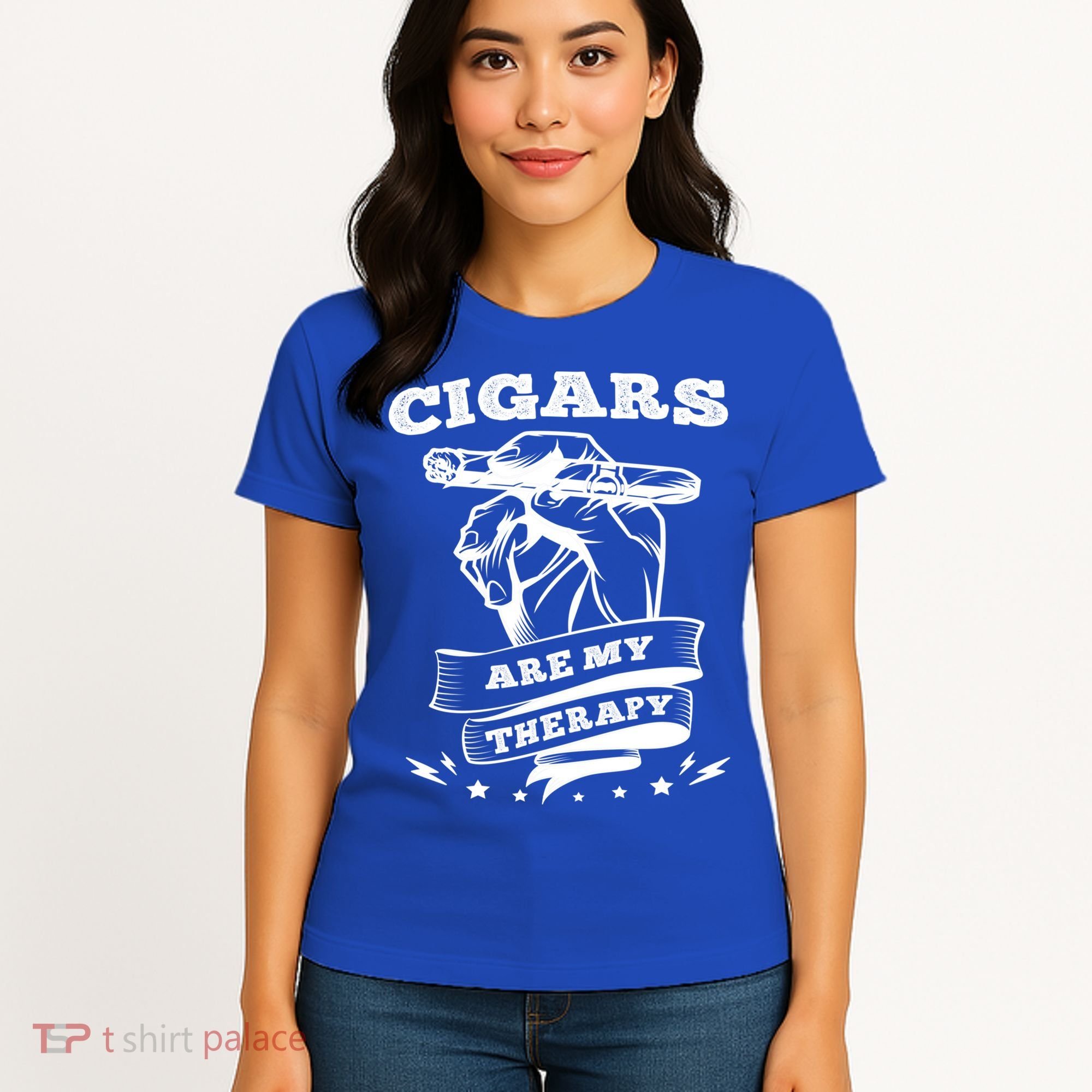 Cigars Are My Therapy Cigars Smoker Smiking Cigar Gift Women's T-Shirt