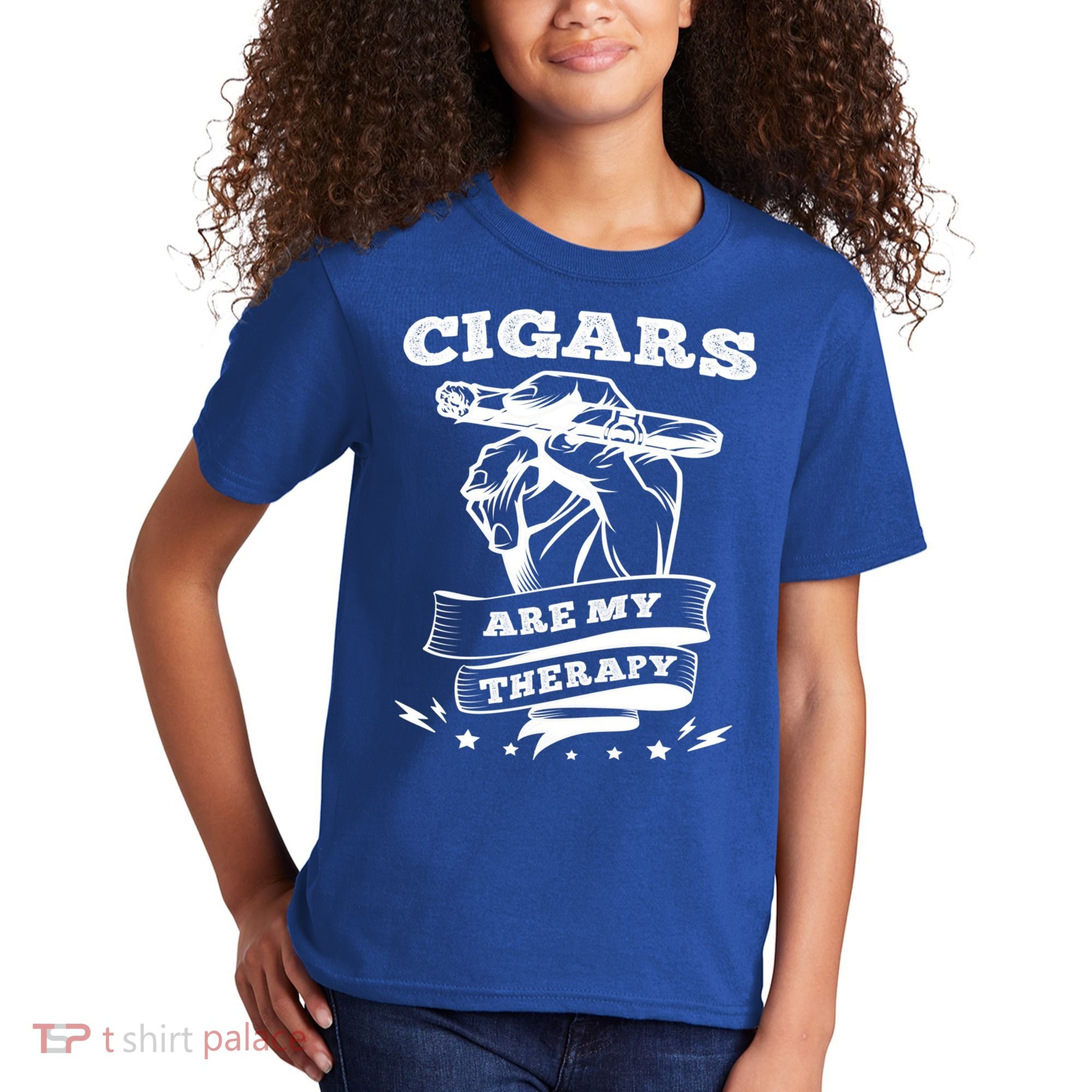 Cigars Are My Therapy Cigars Smoker Smiking Cigar Gift Kids T-Shirt