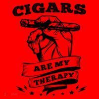 Cigars Are My Therapy Cigars Smoker Smiking Cigar Gift Santa Hat thumb 1