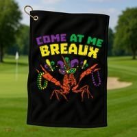 Come At Me Breaux Crawfish Beads Funny Mardi Gras Carnival (1) Golf Towel thumb 1