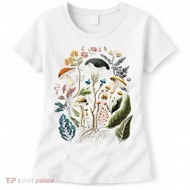 Cottagecore Aesthetic Mushrooms And Plants Women's T-Shirt