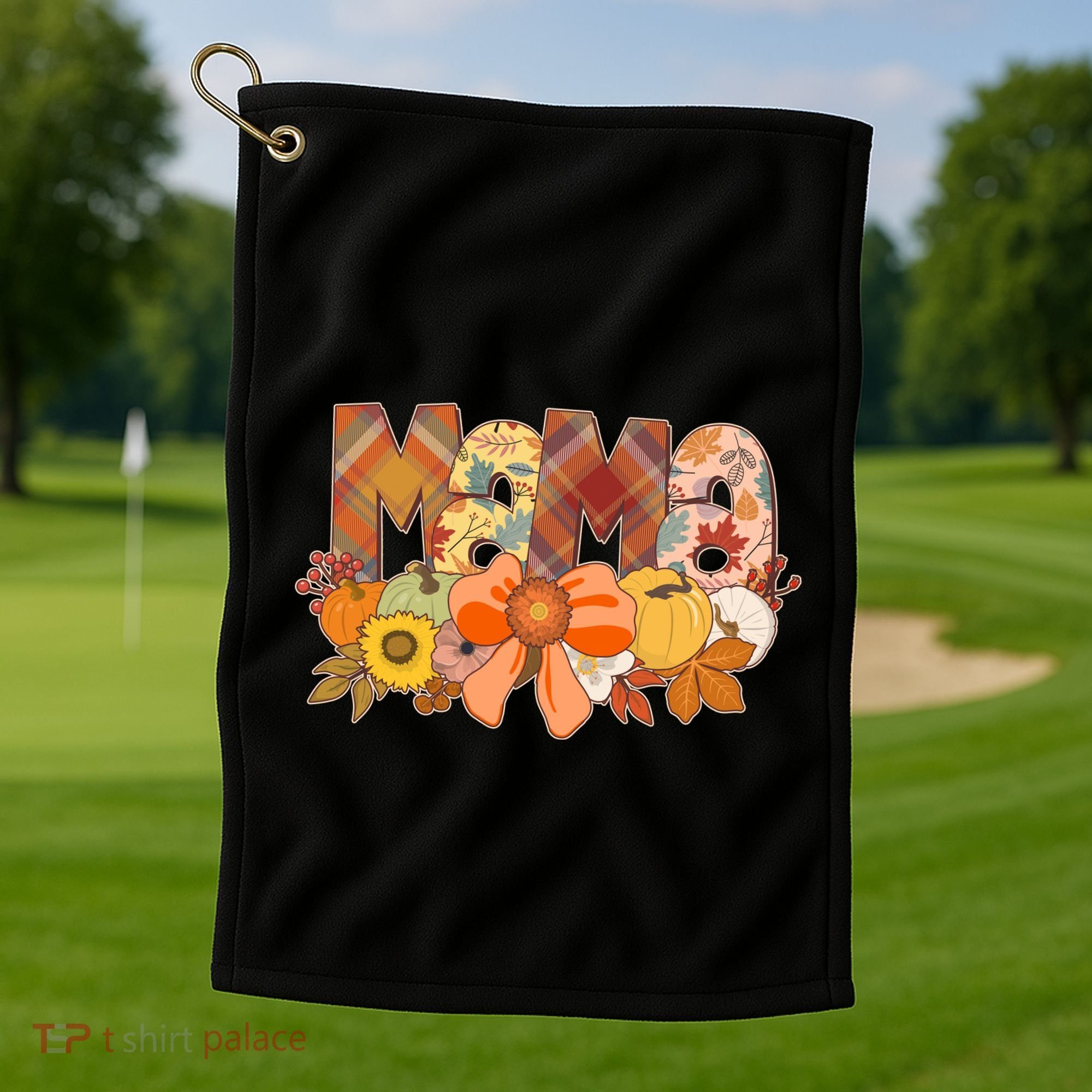 Cute Autumn Mama Fall Lover Golf Towel