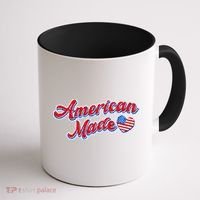 Cute American Made American USA Flag Heart Coffee Mug thumb 1