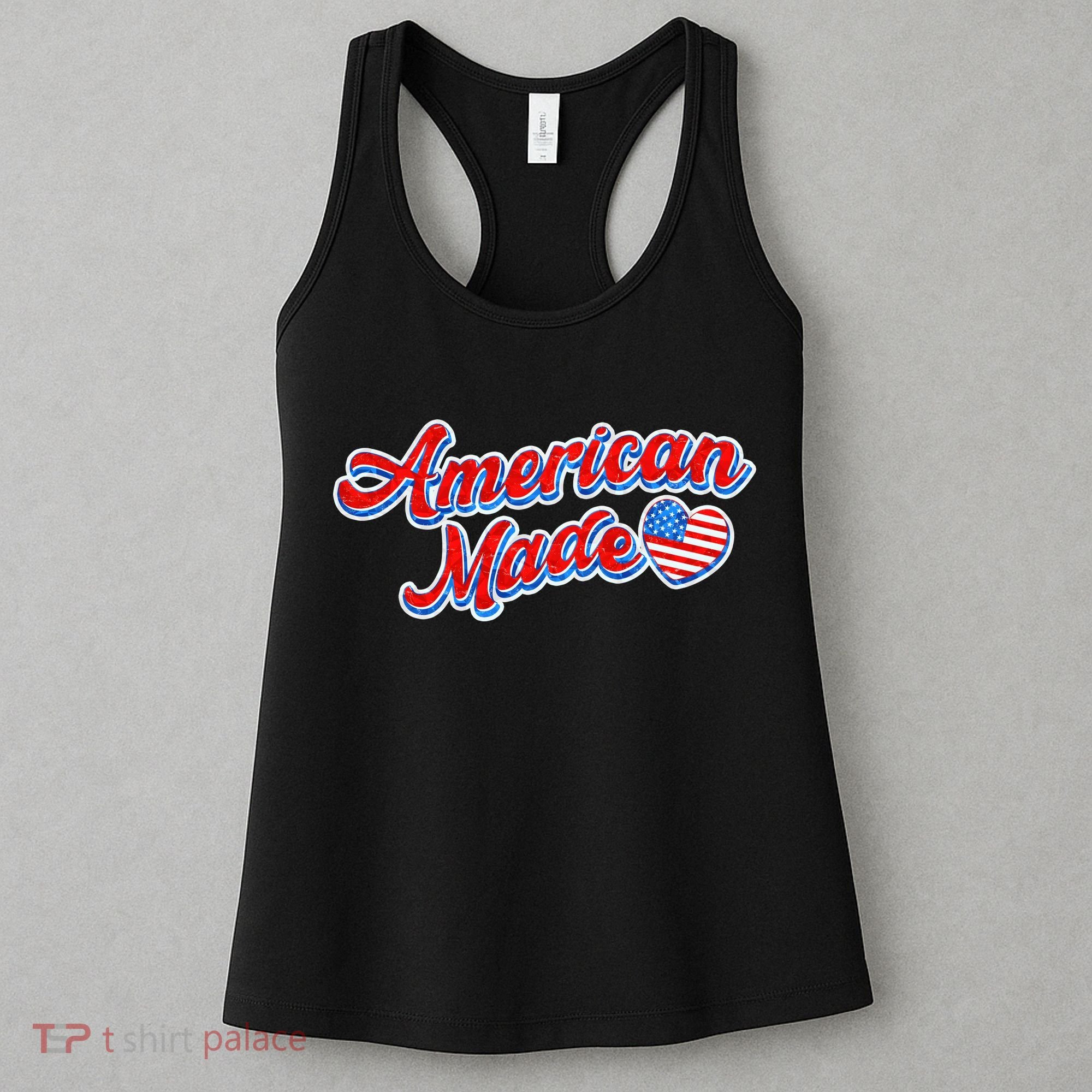 Cute American Made American USA Flag Heart Women's Tank Top